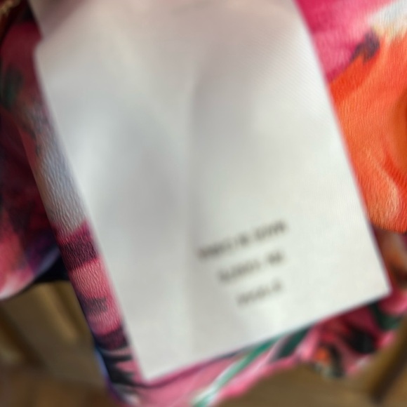 NWOT Colleen Lopez open front cover Pink & Orange floral sheer XL - Picture 6 of 6